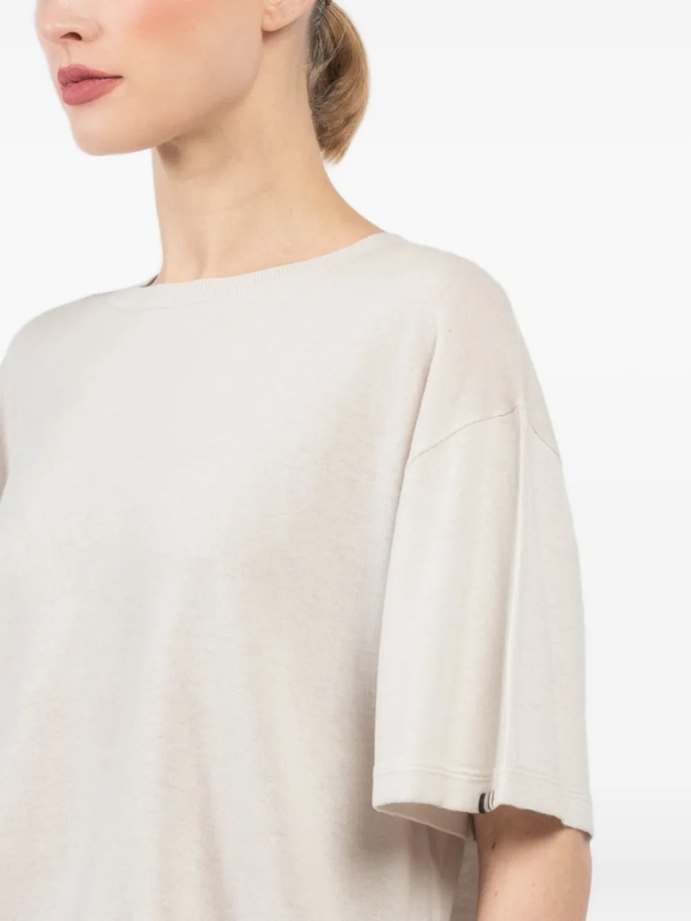extreme cashmere logo-tag T-shirt Beige