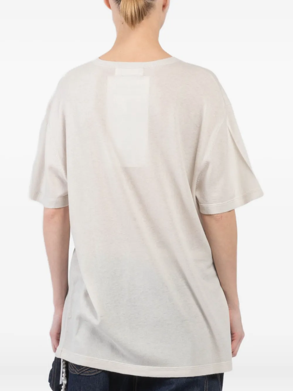 extreme cashmere logo-tag T-shirt Beige