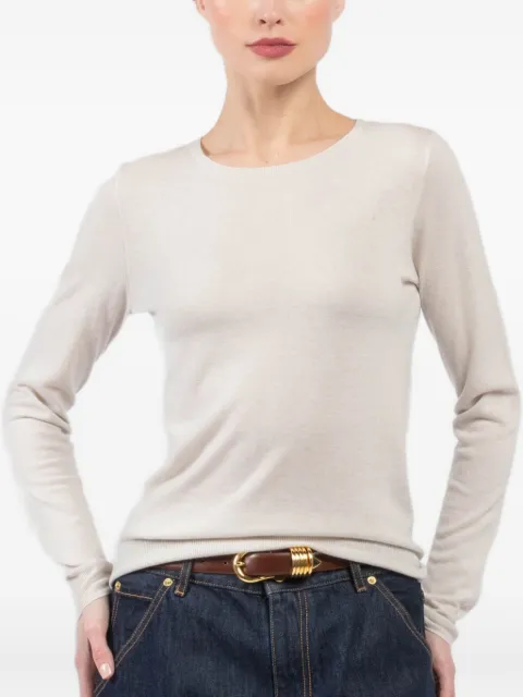 extreme cashmere توب برقبة مقفولة وأكمام طويلة