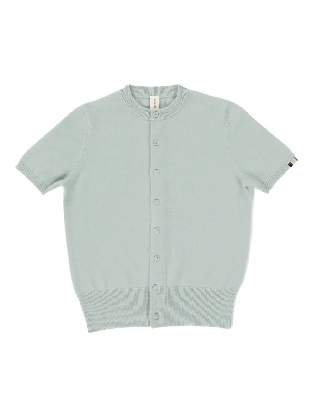 Extreme cashmere short-sleeve buttoned cardigan Groen