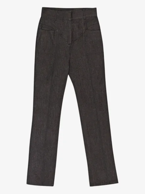 Callipygian yoke straight-leg trousers