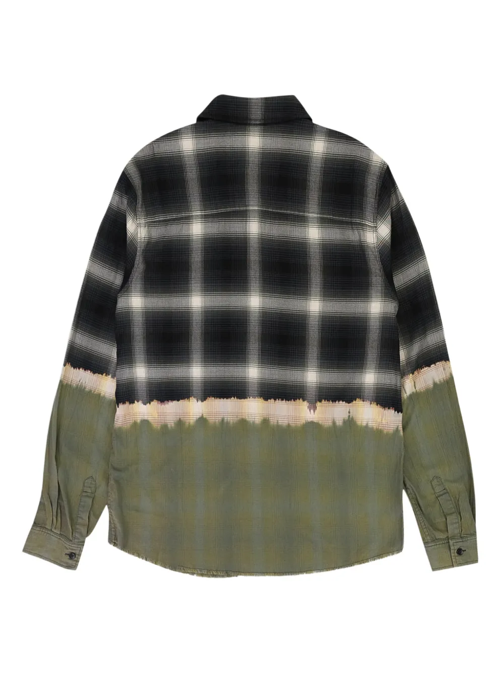 AMIRI bleached-effect plaid shirt - Groen