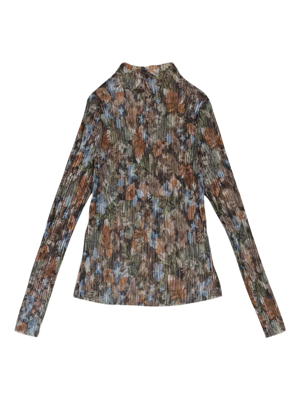 Callipygian floral pleated turtleneck "Multi (Rainbow)" top | Blouses | Image 2