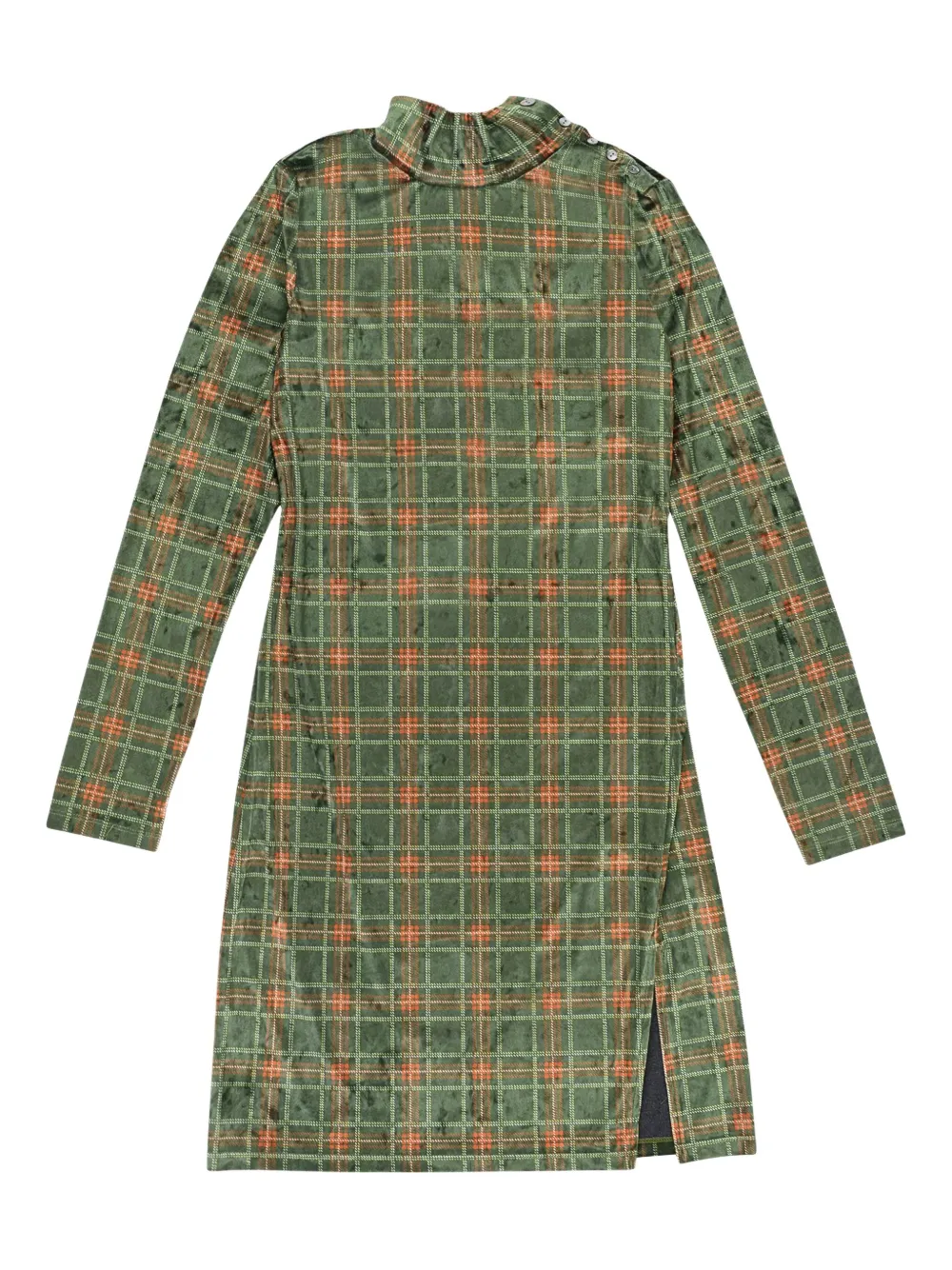 Callipygian robe courte à motif tartan | vert | Image 1