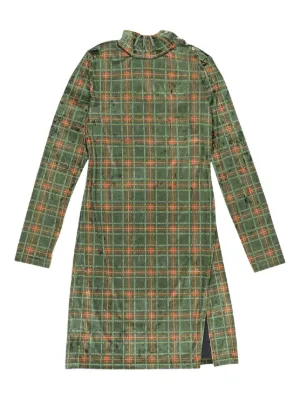 zara green long sleeve dress Eileen Mandarin Collar Dress