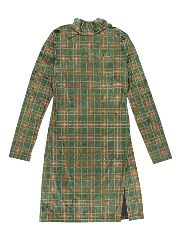 green plaid mini dress Green Flannel Plaid Tatum Mini Dress X-Small