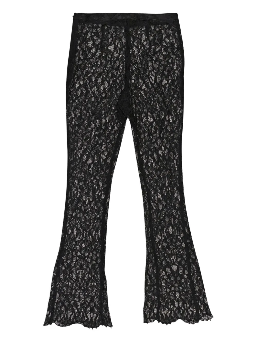  Callipygian Laced Flared Trousers - Black 