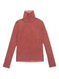 Callipygian mesh roll-neck top - Red