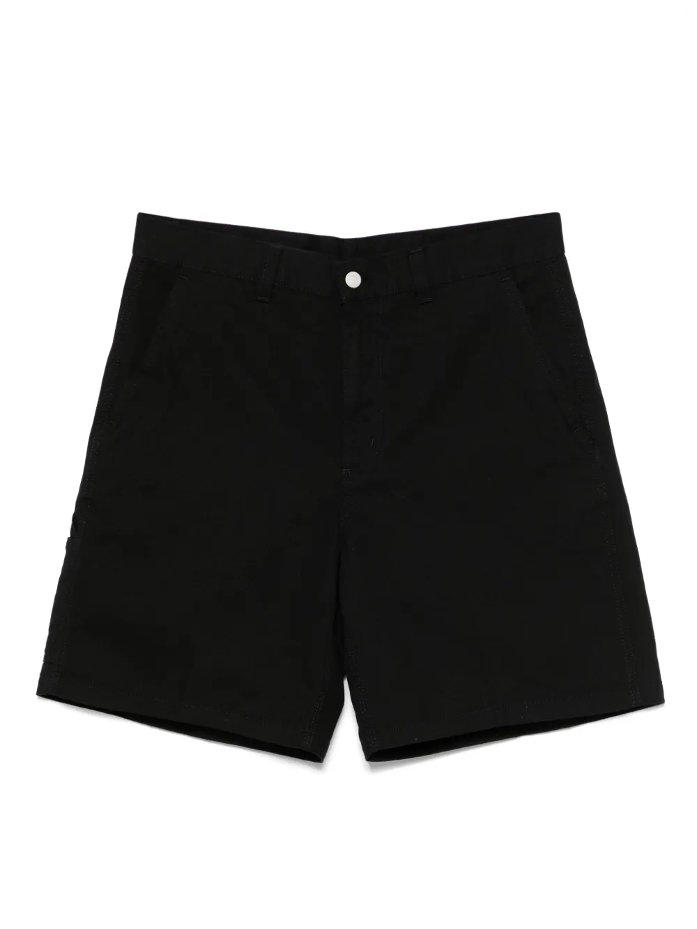 Carhartt Wip Walter Single Knee Logo-patch Shorts In Black