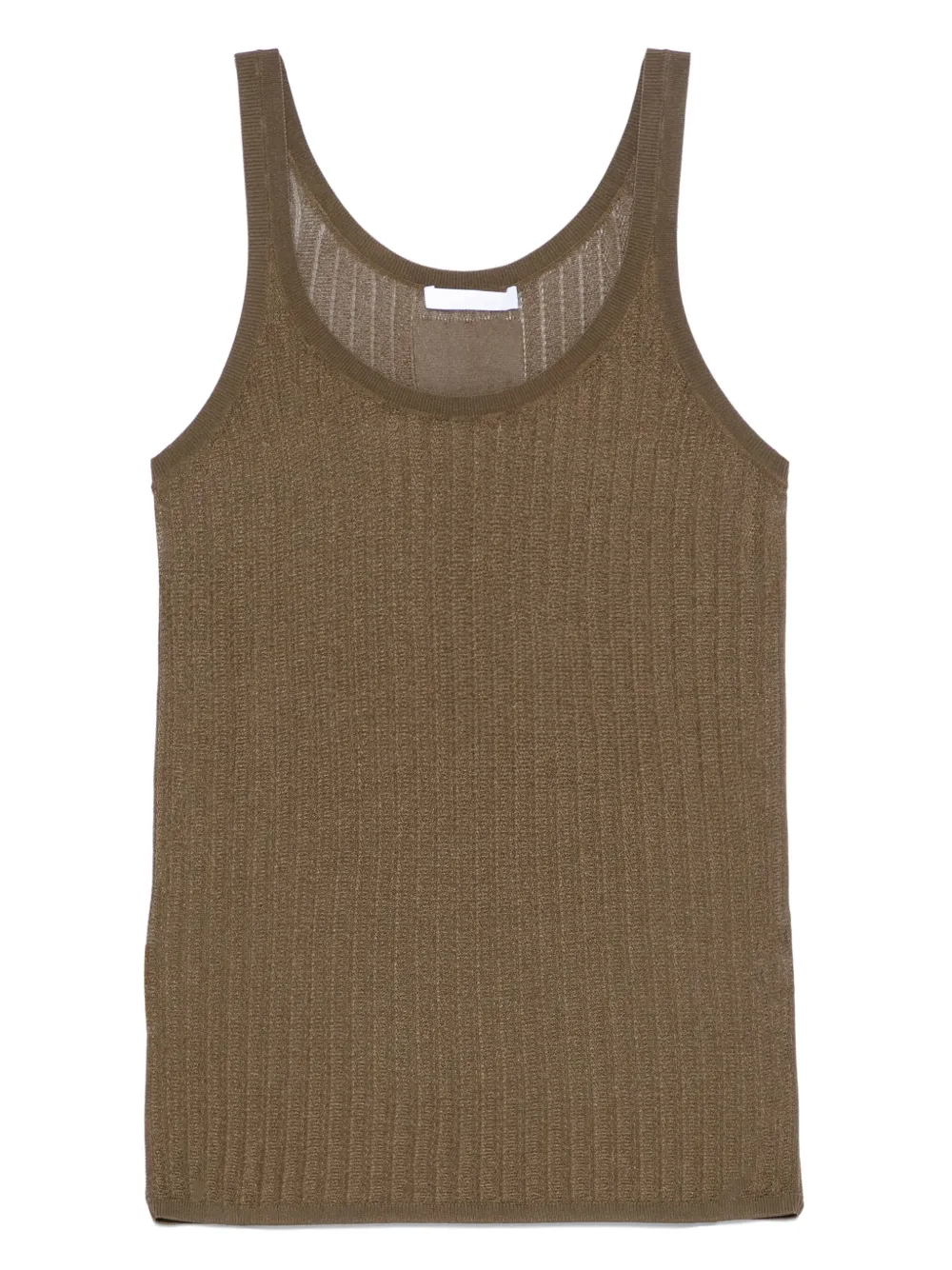 Helmut Lang pointelle ribbed tank top | Green | Image 1