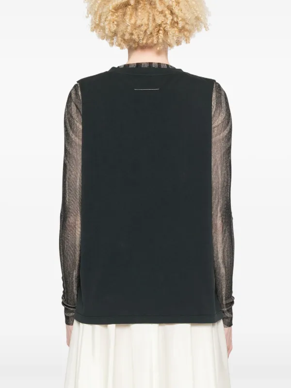 MM6 Maison Margiela ナンバーモチーフ トップ | ブラック | FARFETCH JP
