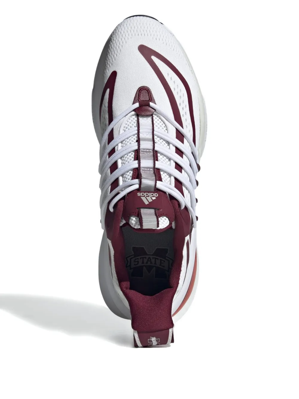 adidas Mississippi State Alphaboost V1 "Cloud White Team Maroon Cool Grey" sneakers