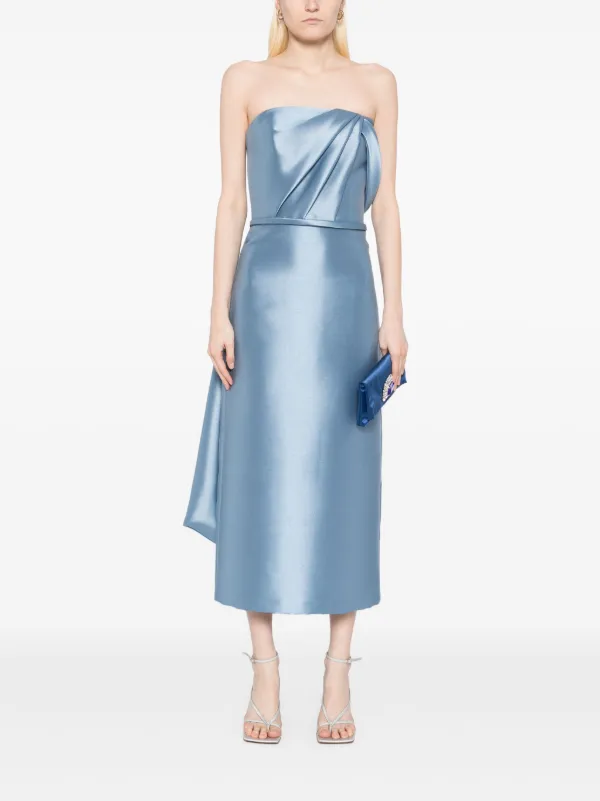 Amsale Bow Cocktail Dress - Blue