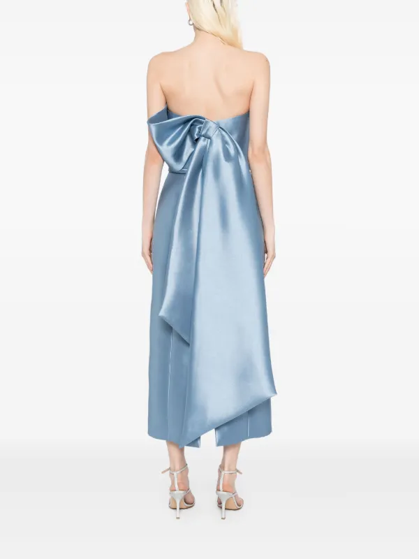 sachin and babi light blue dress Amsale bow cocktail dress