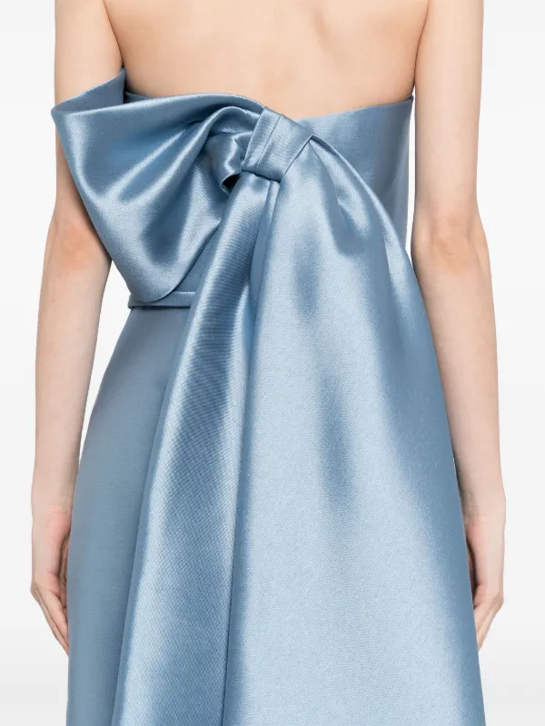 Amsale Bow Cocktail Dress | Blue | FARFETCH