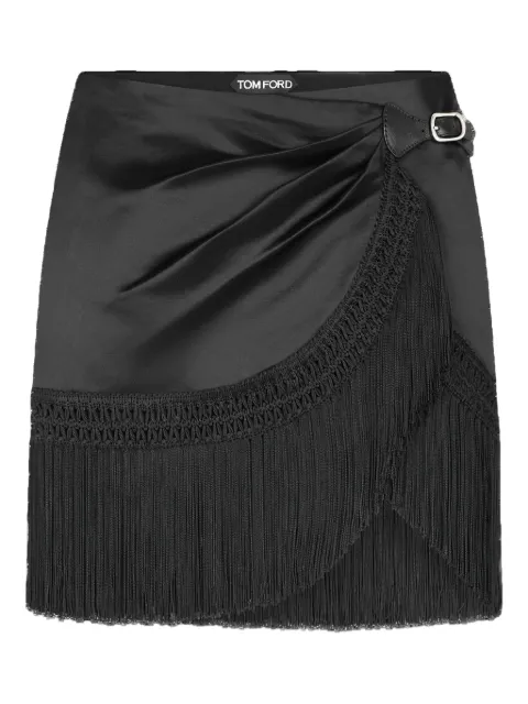 TOM FORD falda corta con detalle de flecos