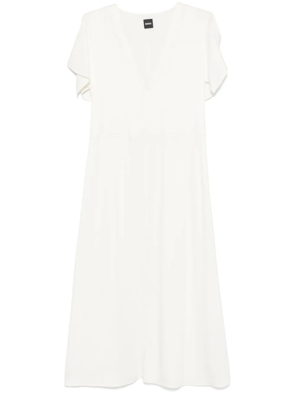 BOSS vestido midi con cuello en V | blanco | Image 1