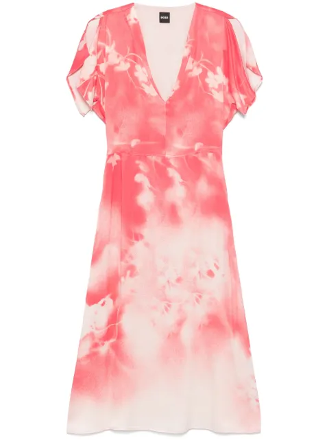 BOSS floral-print midi dress