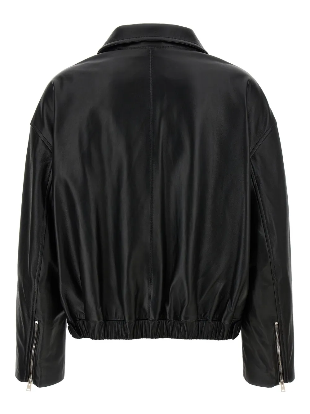 Yves Salomon leather bomber jacket - Zwart