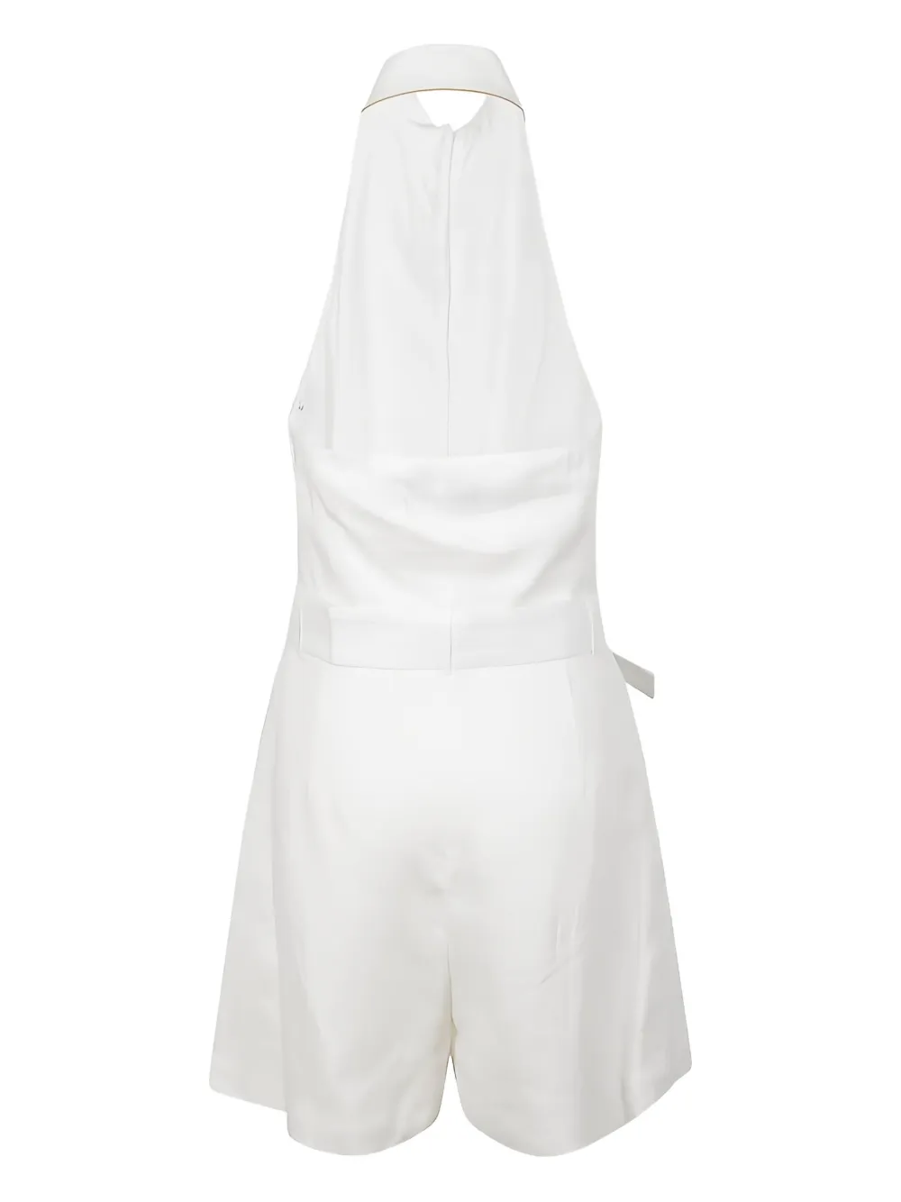 Mvp Wardrobe Halter-neck Belted Jumpsuit In White