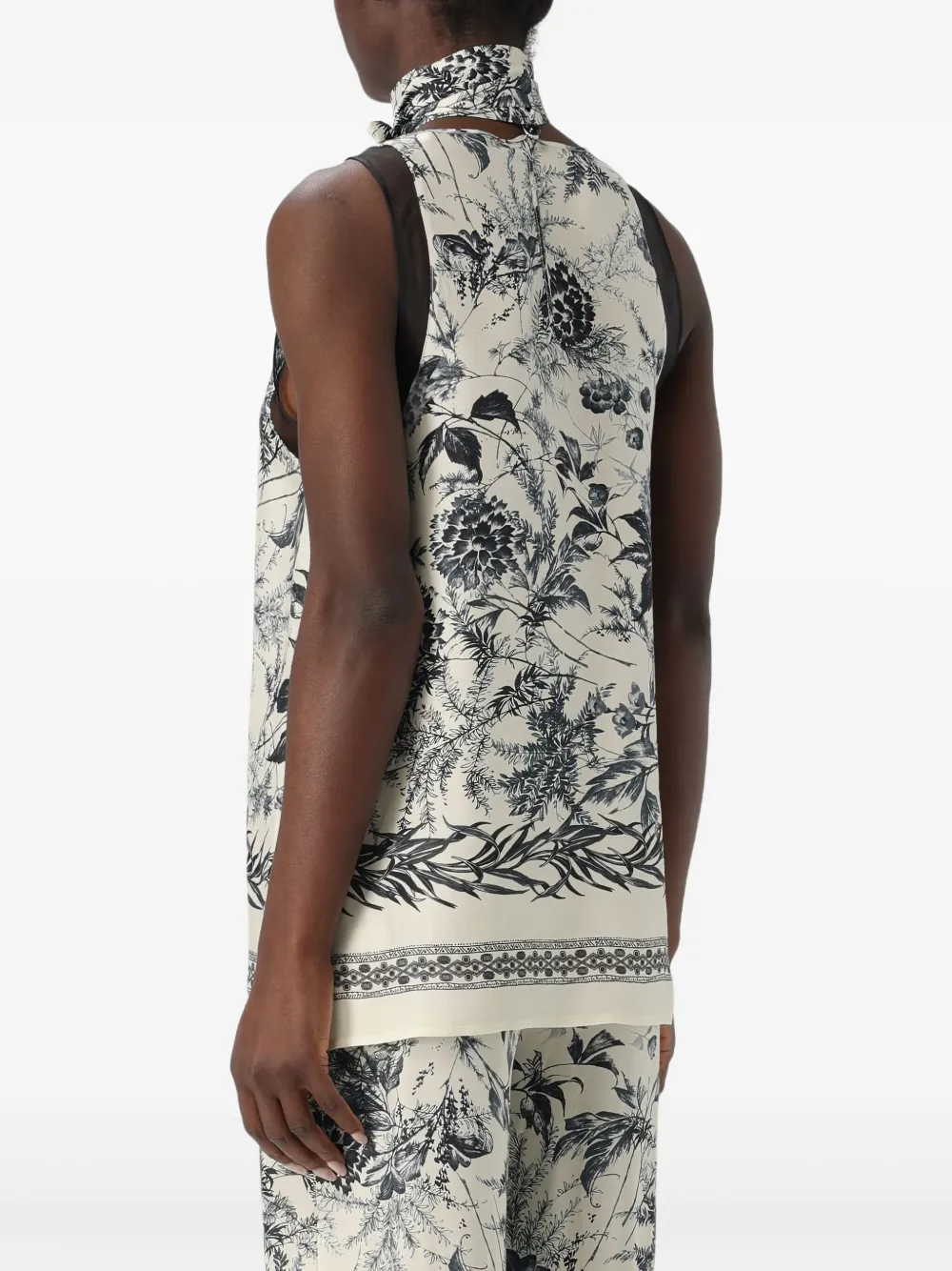 Simona Corsellini Floral-print Top In Black