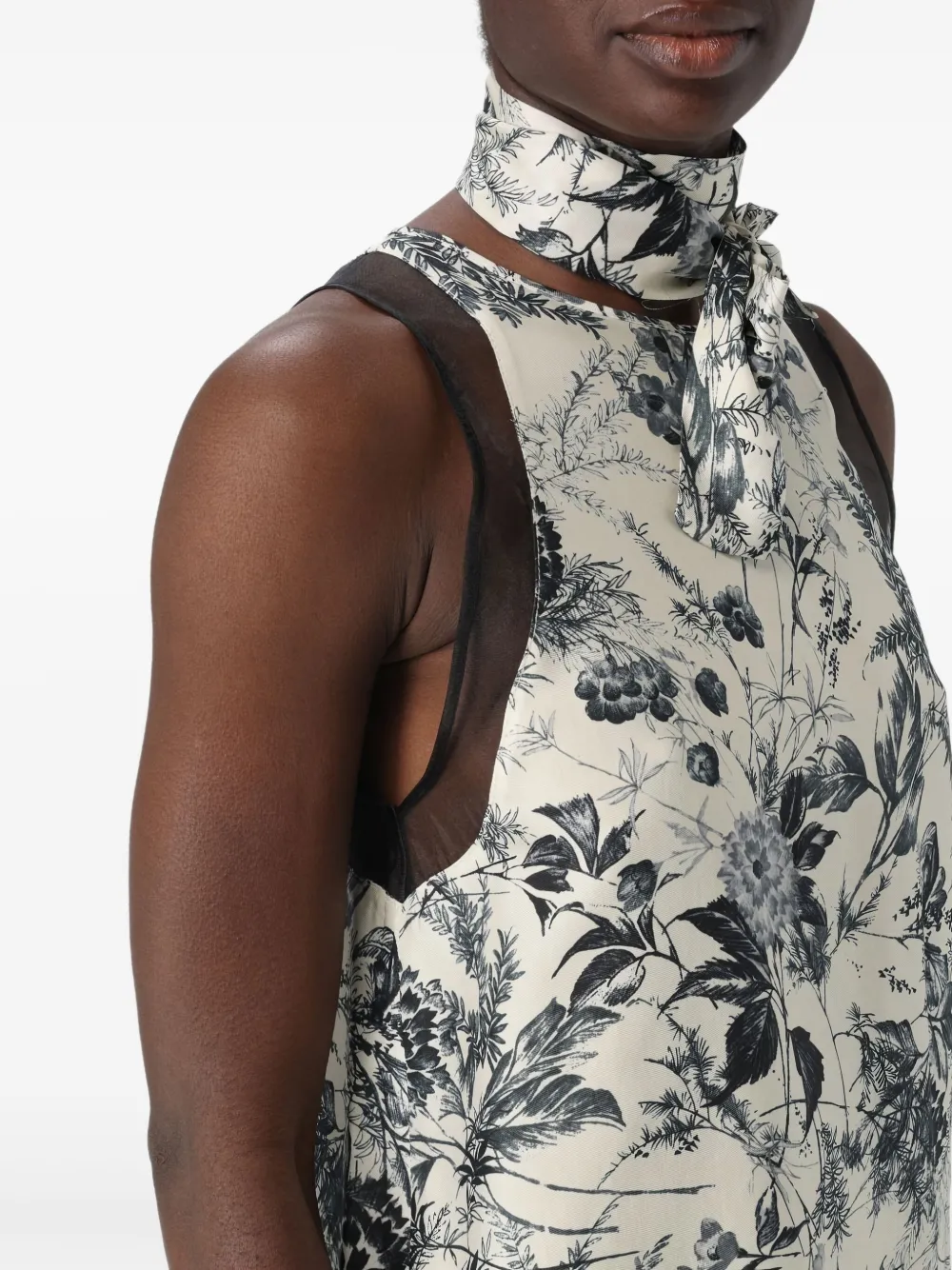 Simona Corsellini Floral-print Top In Black