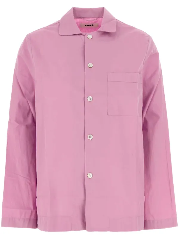 TEKLA オーガニックコットンポプリン パジャマ TEKLA ポプリンパジャマトップ | ピンク | FARFETCH JP