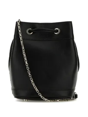 【関税&送料込】Roger Vivier Black Leather Bucket Bag Tres V ROGER VIVIER】Tres Vivier レザー バケットバッグ