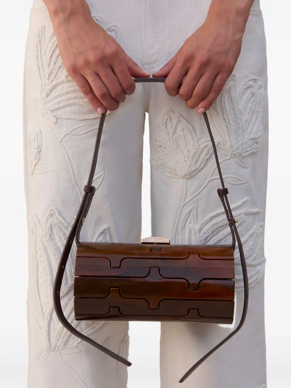 Shop Cult Gaia Kessia Shoulder Bag In Brown