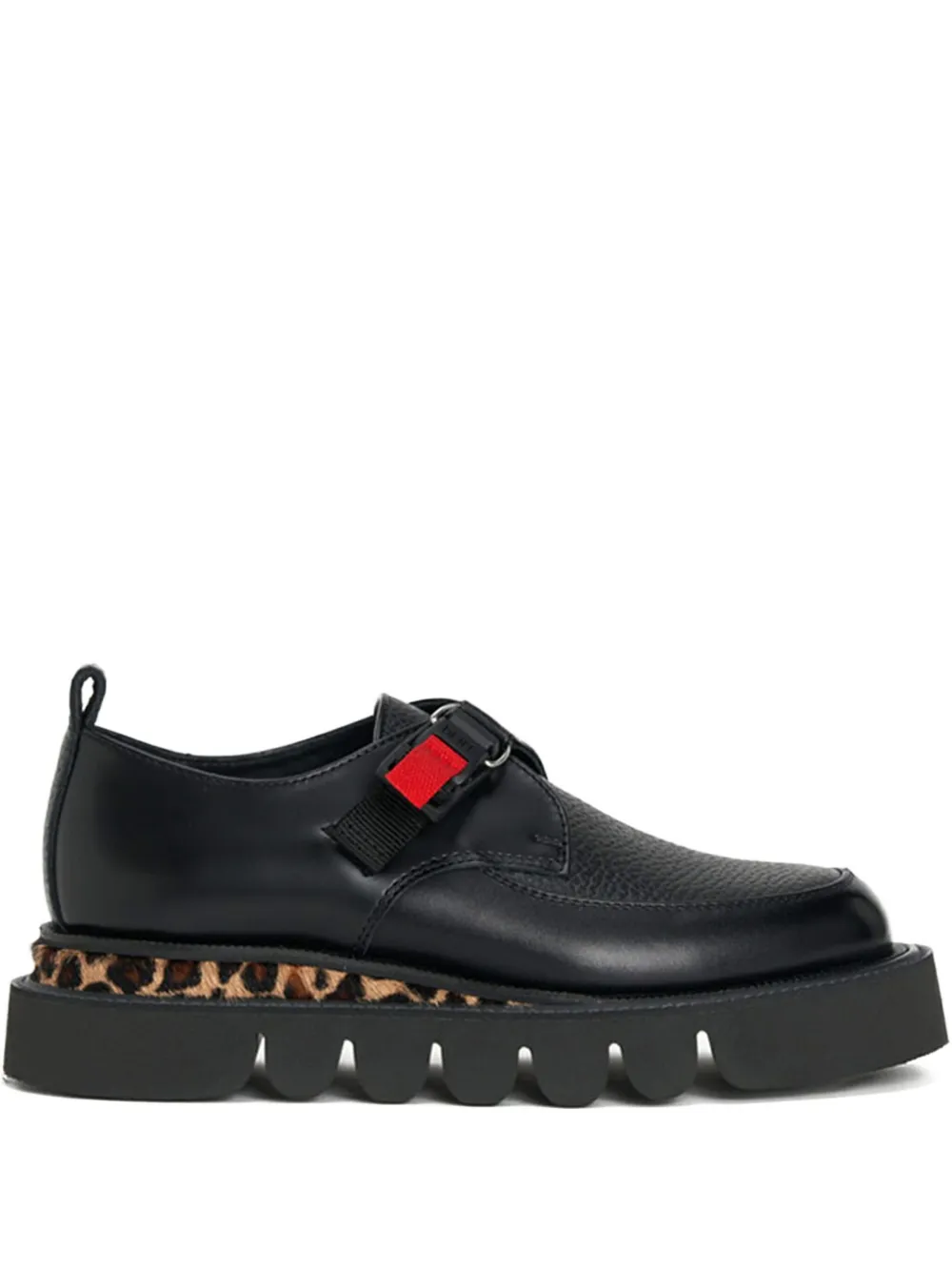 Hender Scheme 豹纹厚底系带鞋 | 黑色 | Image 1