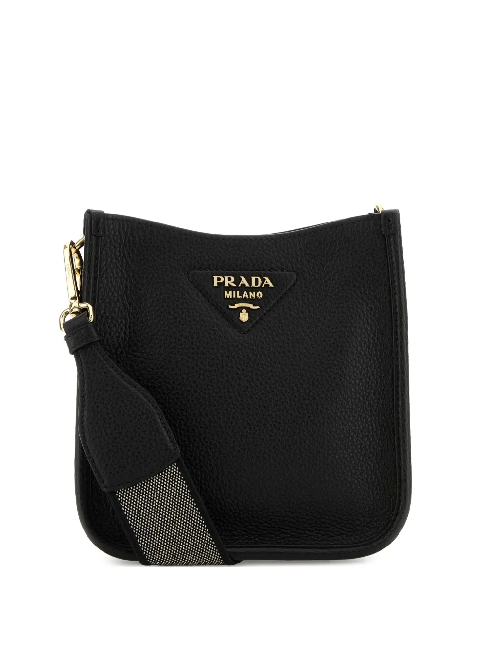 Prada Leren crossbodytas Zwart