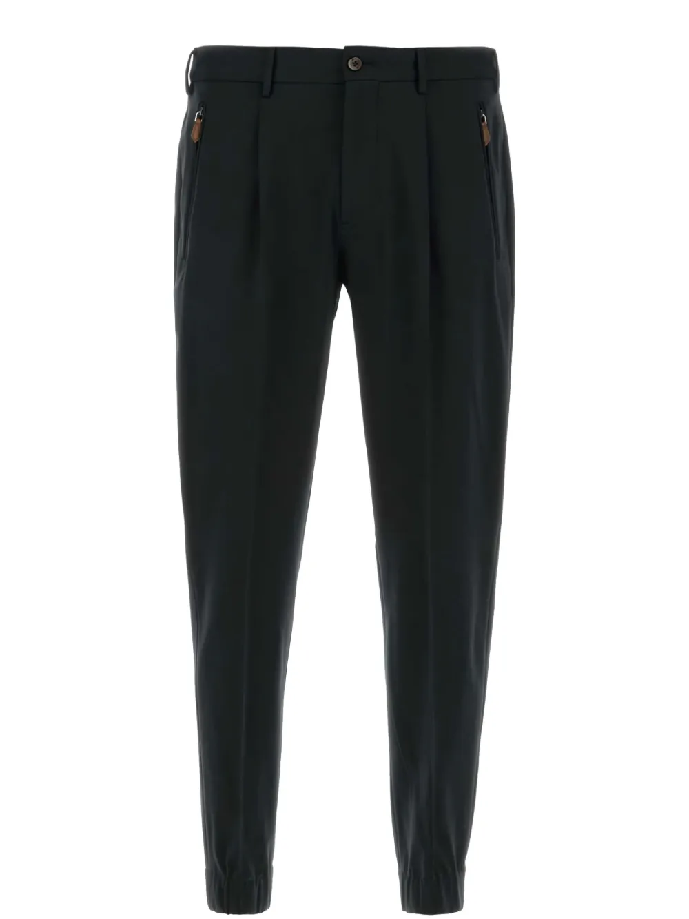 Pt Torino Stretch-design Tapered Trousers In Black