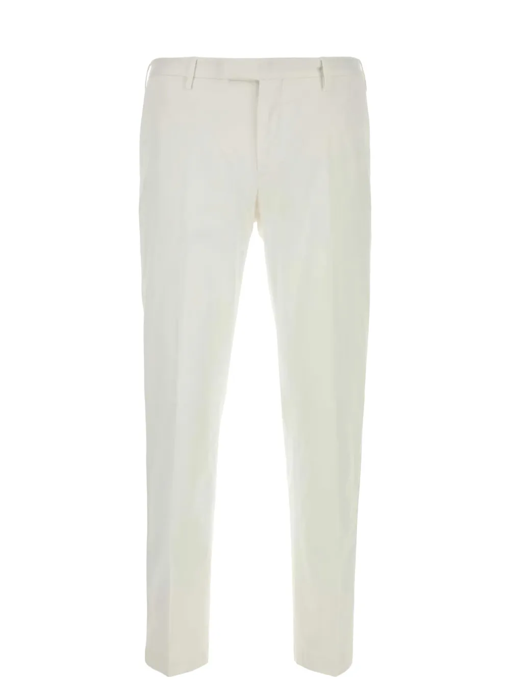 Pt Torino Stretch-design Tapered Trousers In White