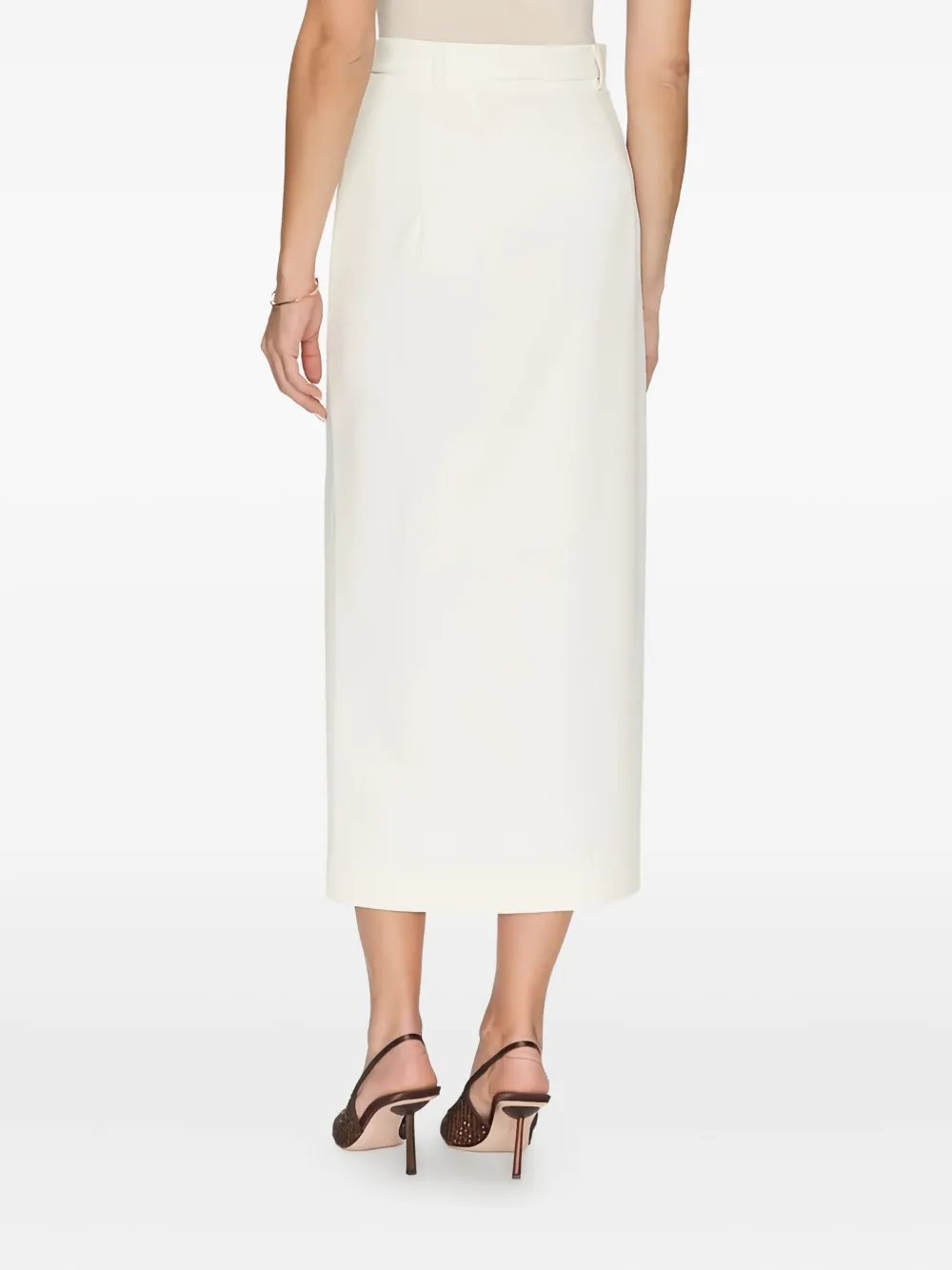 SIMONA CORSELLINI Rok met split aan de voorkant Beige