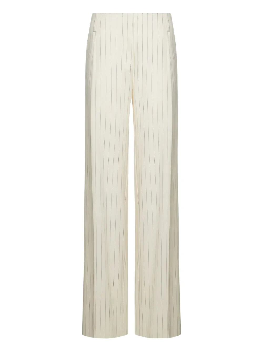 Simona Corsellini Gessato Pinstripe Palazzo Trousers In Neutral