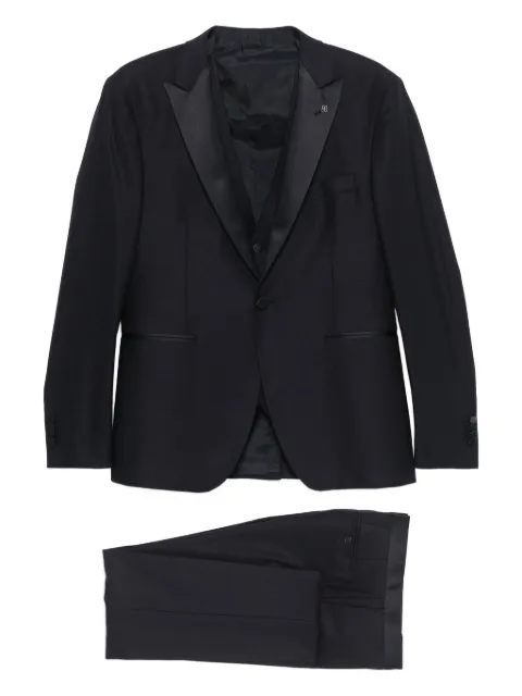 Tagliatore satin-trim suit