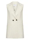 SIMONA CORSELLINI Gessato pinstripe double-breasted waistcoat - Neutrals