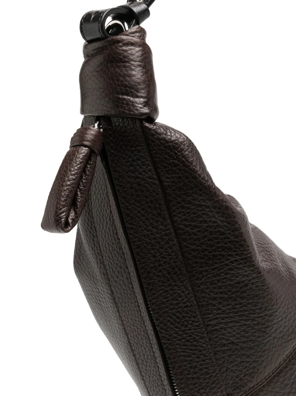 LEMAIRE Grote Croissant tas met chevron streep Bruin