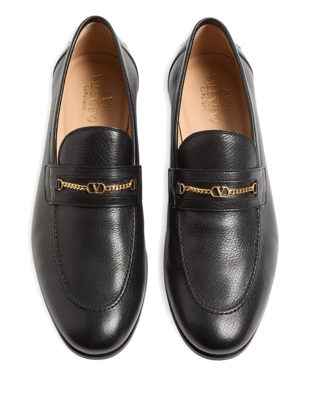 Valentino Garavani VLogo leren loafers Zwart