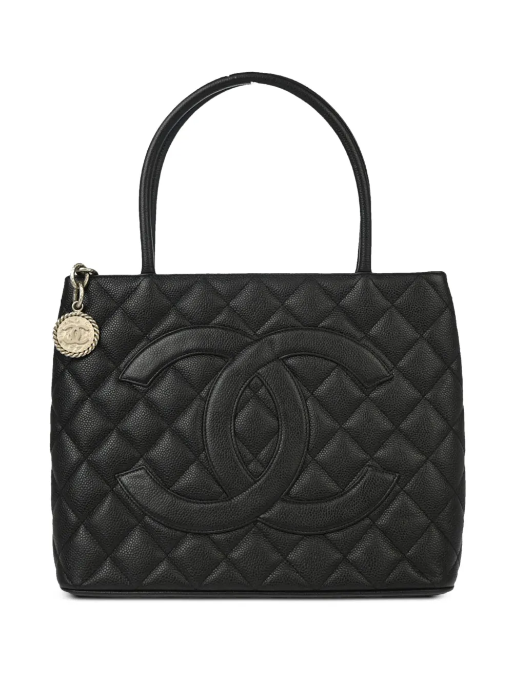 CHANEL Pre-Owned 2000s メダリオン ハンドバッグ - ブラック CHANEL Pre-Owned 2000s メダリオン ハンドバッグ - ブラック