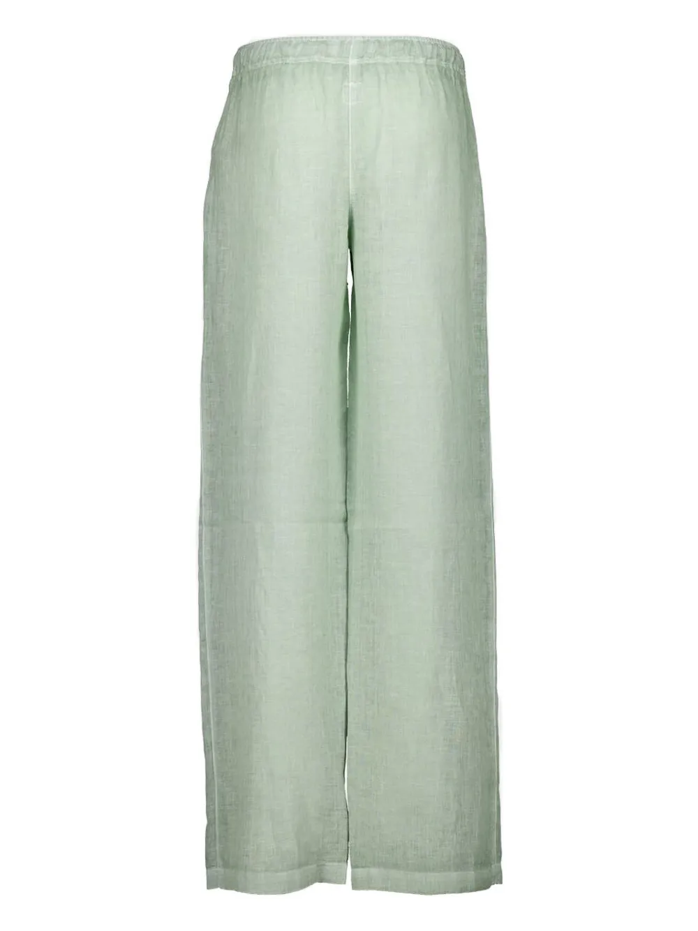 120% Lino drawstring linen pants - Groen