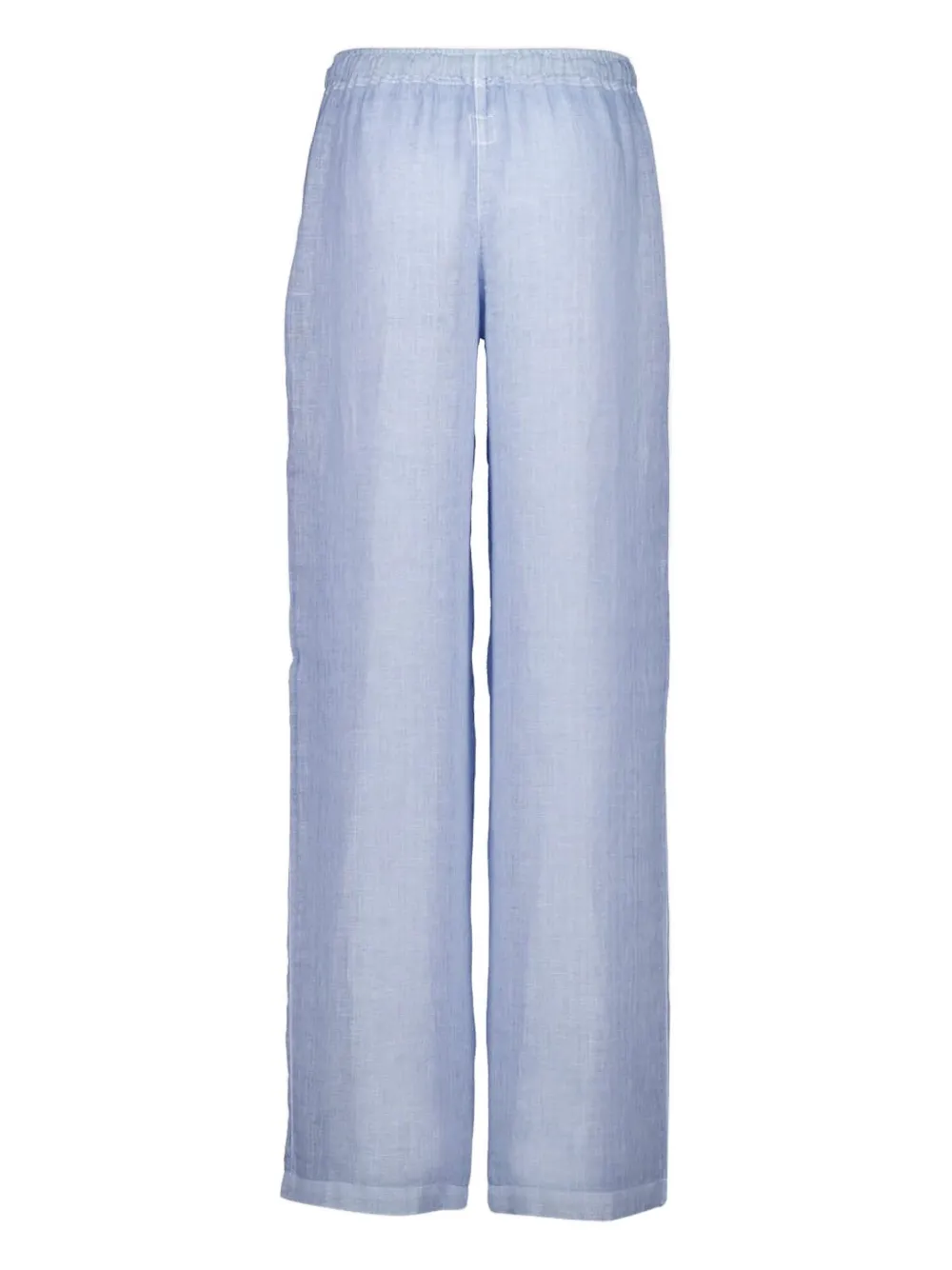 120% Lino drawstring linen pants - Blauw