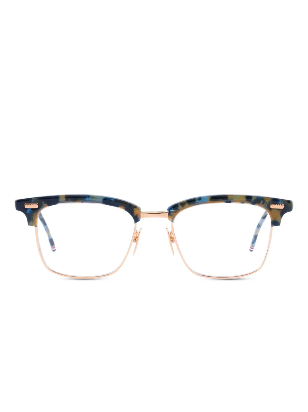 Thom Browne Eyewear tortoiseshell square-frame glasses | Gold | Image 1