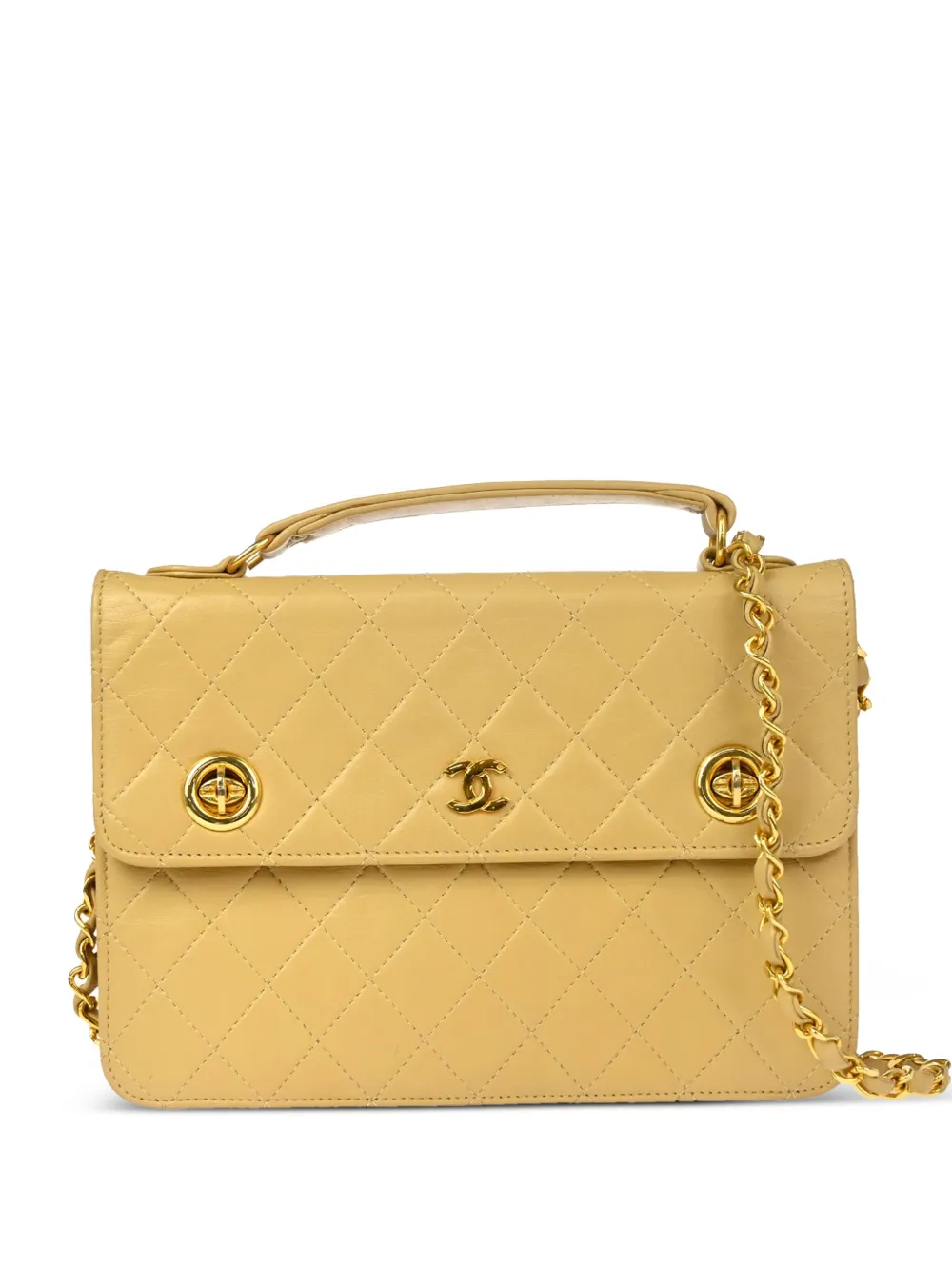 CHANEL Pre-Owned 1985-1990 ココマーク ハンドバッグ - ニュートラル CHANEL Pre-Owned 1985-1990 ココマーク ハンドバッグ - ニュートラル