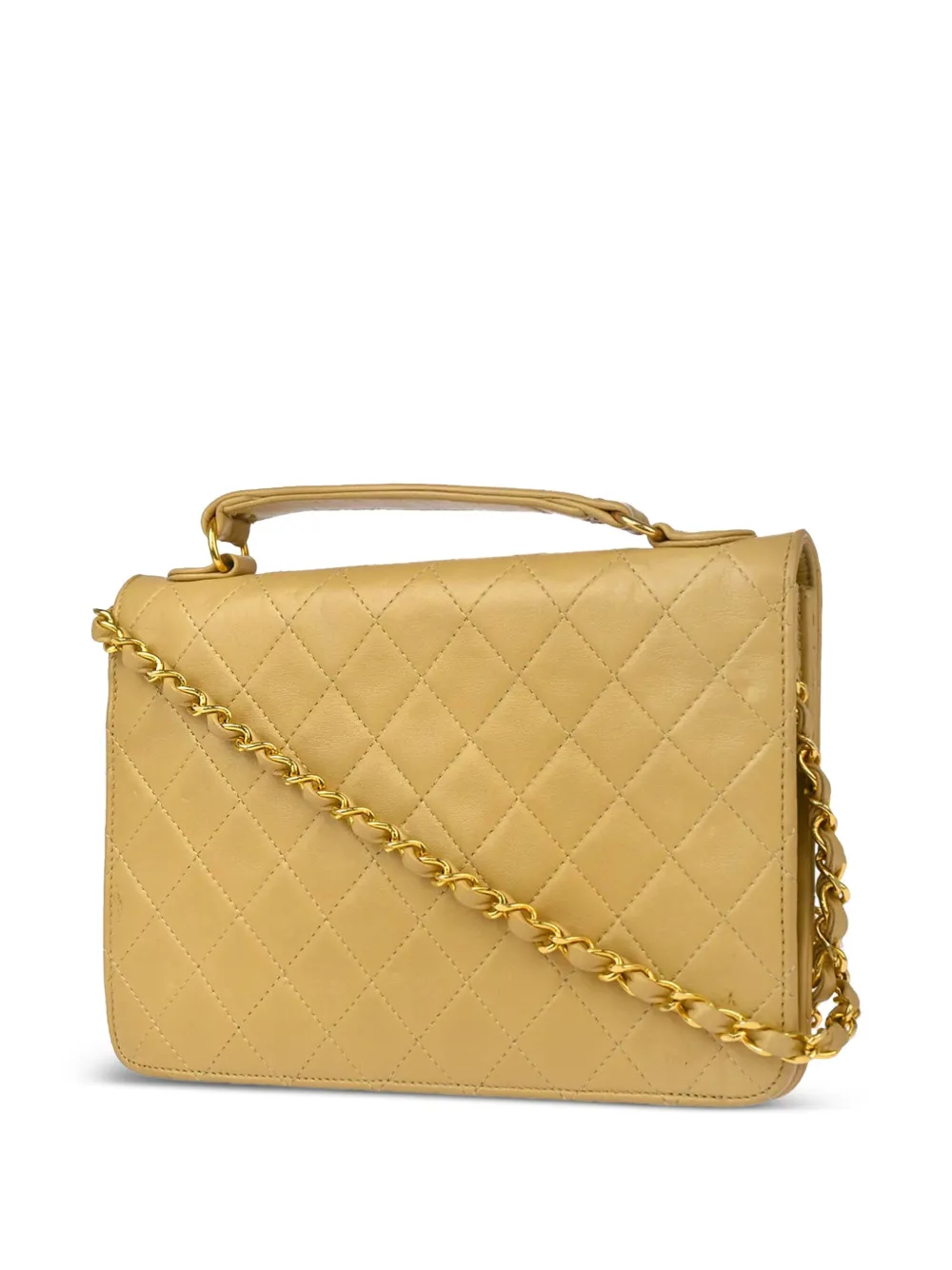 Pre-owned Chanel 1985-1990 Cc Handbag In Neutrals