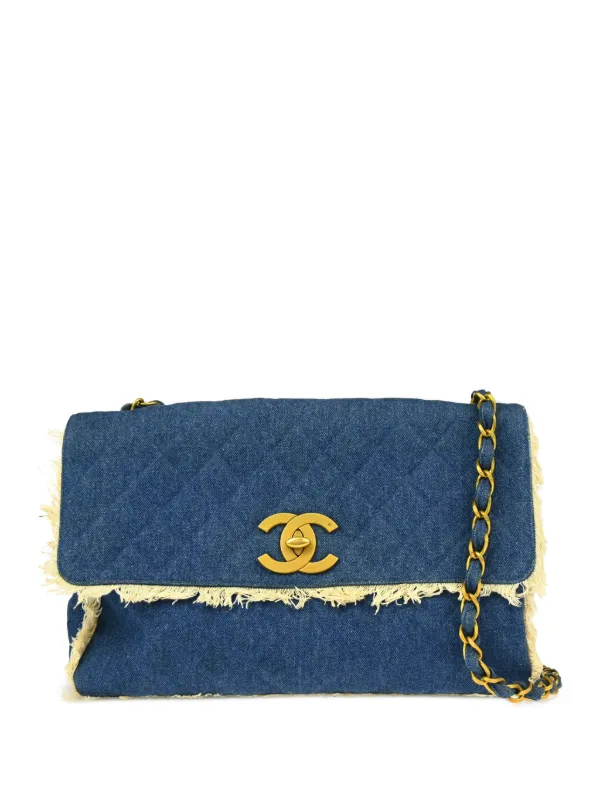 Chanel Pre-owned 1992 CC Shoulder Bag in Blue