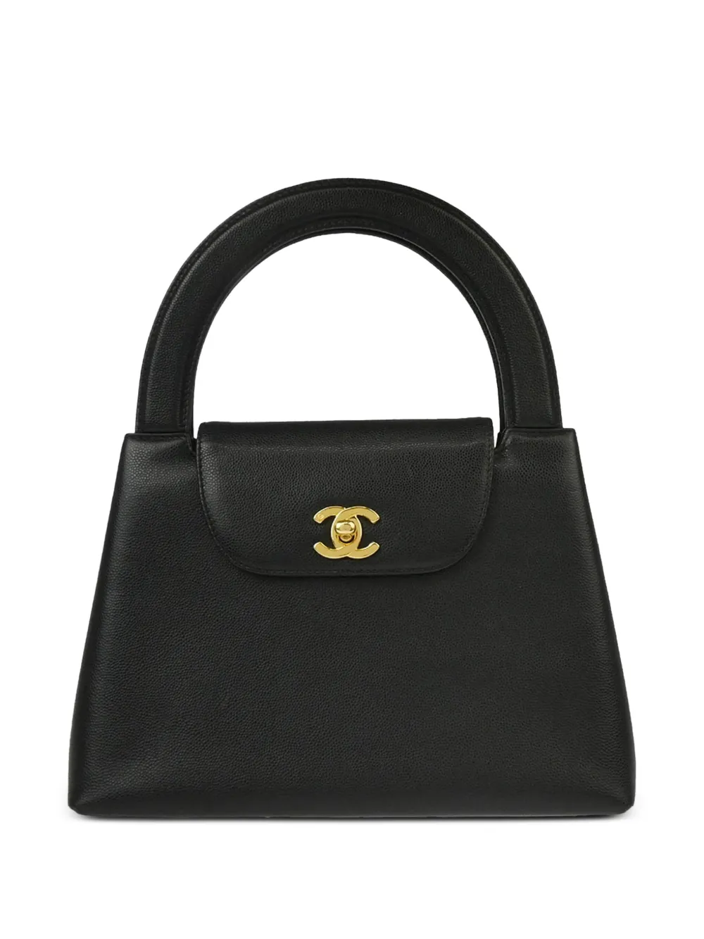 Pre-owned Chanel 1998 Cc Turn-lock Handbag In Black