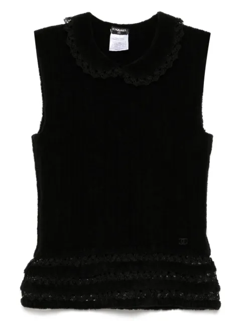 CHANEL Pre-Owned Top smanicato 2002