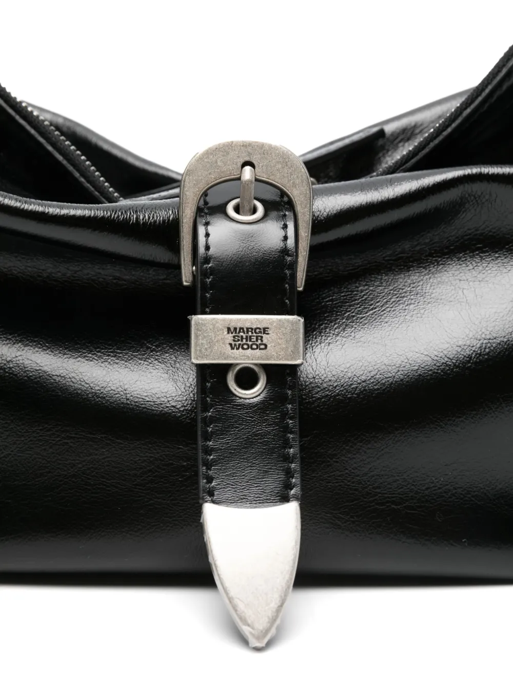 Shop Marge Sherwood Belted Shoulder Bag In Black