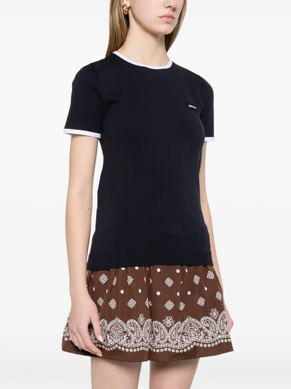 Miu T-shirt met logopatch Blauw